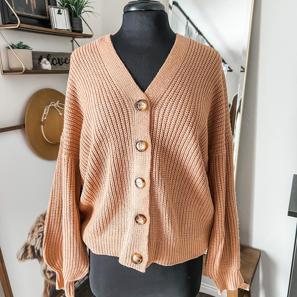 NWT Brown Ribbed Cardigan
